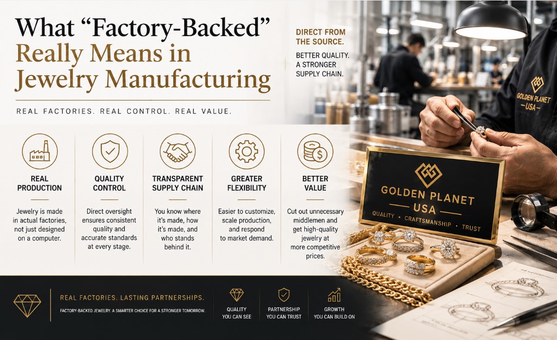 Factory backed jewelry
